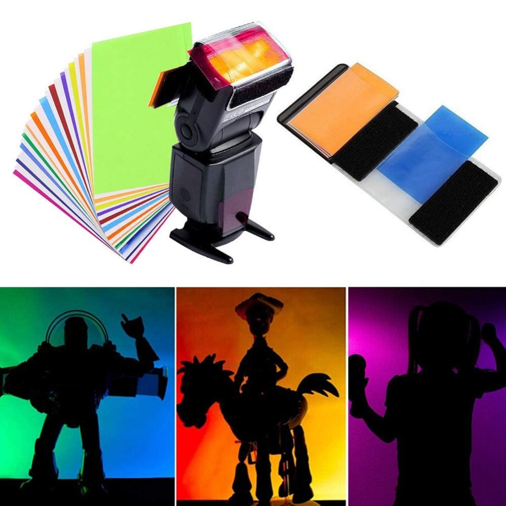 12 Colors Camera Flash Gels Li - Photography Lighting Gels review and price